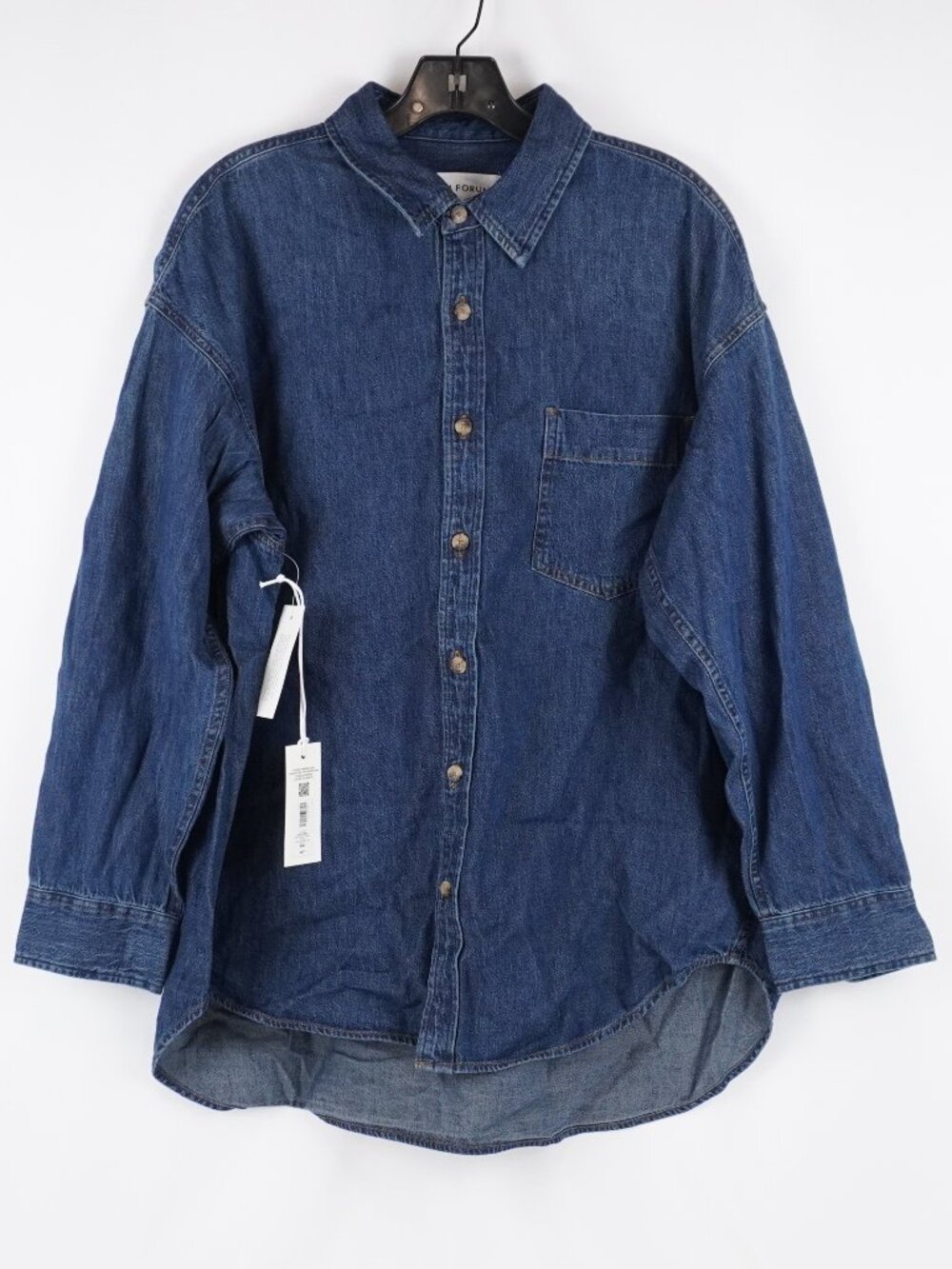 Aritzia Denim Forum '80s Comfy Denim Shirt In Be About Dark Bleu - Size M - NWT